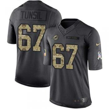 Nike Miami Dolphins #67 Laremy Tunsil Black Men's Stitched NFL Limited 2016 Salute to Service Jersey