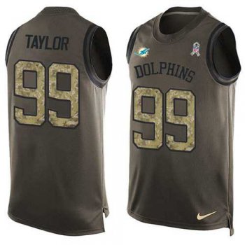 Nike Miami Dolphins #99 Jason Taylor Green Men's Stitched NFL Limited Salute To Service Tank Top Jersey