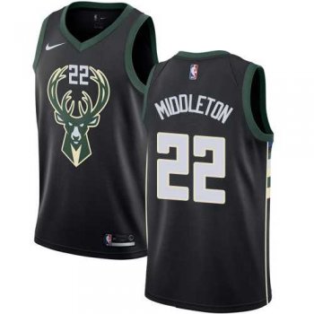 Nike Milwaukee Bucks #22 Khris Middleton Black NBA Swingman Statement Edition Jersey