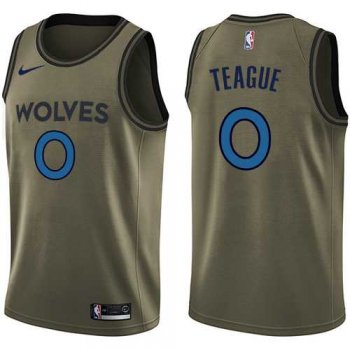 Nike Minnesota Timberwolves #0 Jeff Teague Green Salute to Service NBA Swingman Jersey