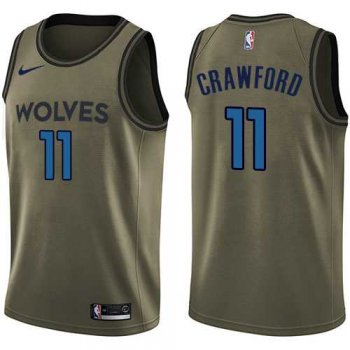 Nike Minnesota Timberwolves #11 Jamal Crawford Green Salute to Service NBA Swingman Jersey