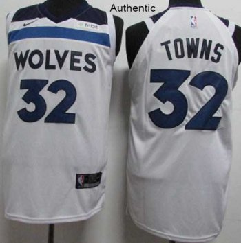 Nike Minnesota Timberwolves #32 Karl-Anthony Towns White NBA Authentic Association Edition Jersey