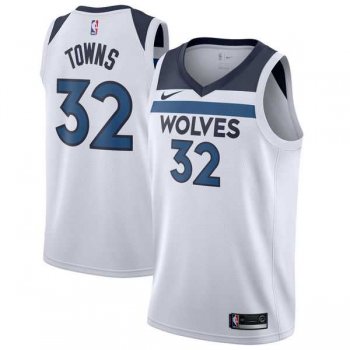 Nike Minnesota Timberwolves #32 Karl-Anthony Towns White NBA Swingman Association Edition Jersey