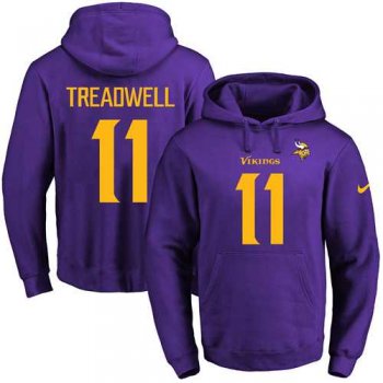 Nike Minnesota Vikings #11 Laquon Treadwell Purple(Gold No.) Name & Number Pullover NFL Hoodie