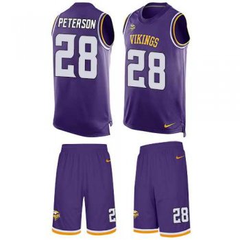 Nike Minnesota Vikings #28 Adrian Peterson Purple Team Color Men's Stitched NFL Limited Tank Top Suit Jersey