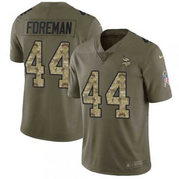 Nike Minnesota Vikings #44 Chuck Foreman Olive Camo Men's Stitched NFL Limited 2017 Salute To Service Jersey