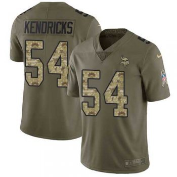 Nike Minnesota Vikings #54 Eric Kendricks Olive Camo Men's Stitched NFL Limited 2017 Salute To Service Jersey