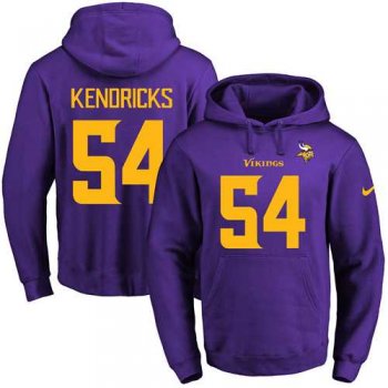 Nike Minnesota Vikings #54 Eric Kendricks Purple(Gold No.) Name & Number Pullover NFL Hoodie