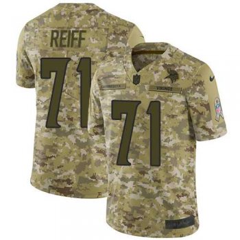 Nike Minnesota Vikings #71 Riley Reiff Camo Men's Stitched NFL Limited 2018 Salute To Service Jersey