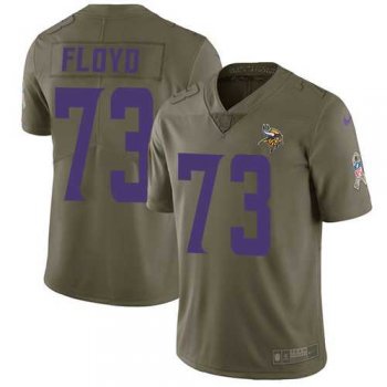 Nike Minnesota Vikings #73 Sharrif Floyd Olive Men's Stitched NFL Limited 2017 Salute to Service Jersey