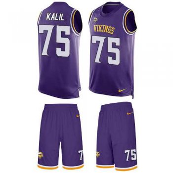 Nike Minnesota Vikings #75 Matt Kalil Purple Team Color Men's Stitched NFL Limited Tank Top Suit Jersey