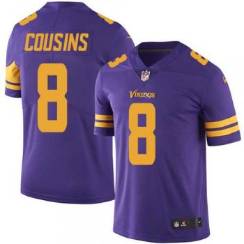 Nike Minnesota Vikings #8 Kirk Cousins Purple Men's Stitched NFL Limited Rush Jersey