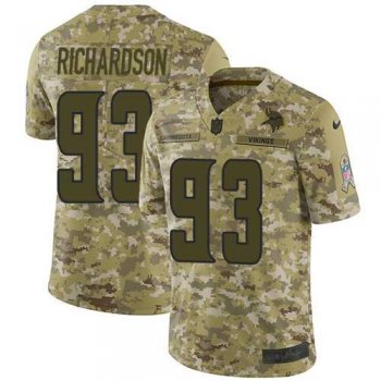 Nike Minnesota Vikings #93 Sheldon Richardson Camo Men's Stitched NFL Limited 2018 Salute To Service Jersey