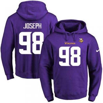 Nike Minnesota Vikings #98 Linval Joseph Purple Name & Number Pullover NFL Hoodie