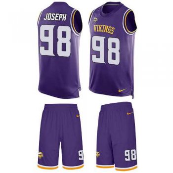 Nike Minnesota Vikings #98 Linval Joseph Purple Team Color Men's Stitched NFL Limited Tank Top Suit Jersey