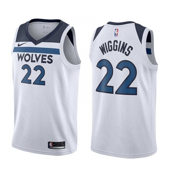 Nike NBA Minnesota Timberwolves #22 Andrew Wiggins Jersey 2017 18 New Season Wine White Jersey