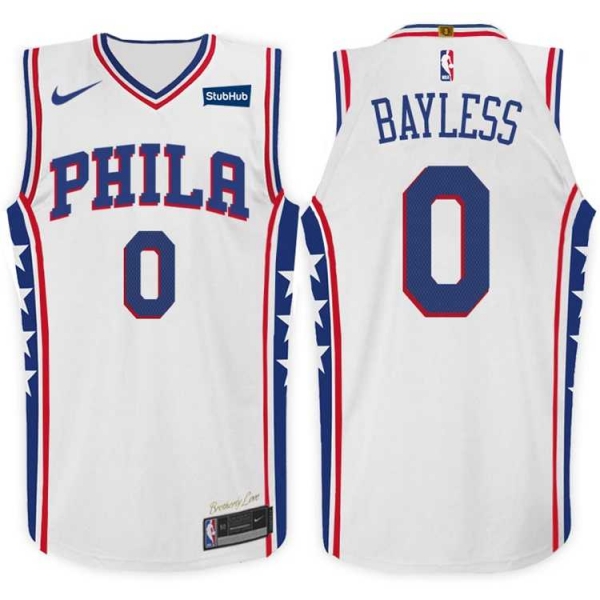 Nike NBA Philadelphia 76ers #0 Jerryd Bayless Jersey 2017-18 New Season White Jersey