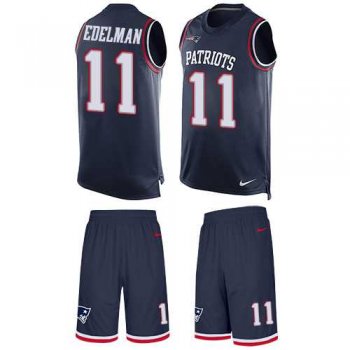 Nike New England Patriots #11 Julian Edelman Navy Blue Team Color Men's Stitched NFL Limited Tank Top Suit Jersey