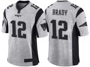 Nike New England Patriots #12 Tom Brady 2016 Gridiron Gray II Men's NFL Limited Jersey