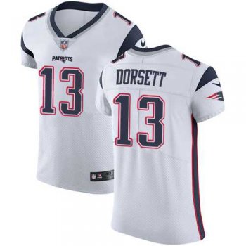 Nike New England Patriots #13 Phillip Dorsett White Men's Stitched NFL Vapor Untouchable Elite Jersey