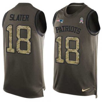 Nike New England Patriots #18 Matt Slater Green Men's Stitched NFL Limited Salute To Service Tank Top Jersey