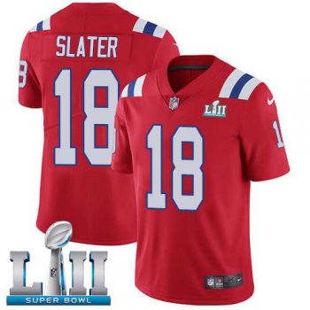 Nike New England Patriots #18 Matt Slater Red Alternate Super Bowl LII Men's Stitched NFL Vapor Untouchable Limited Jersey