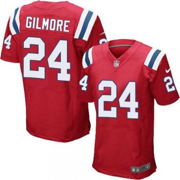 Nike New England Patriots #24 Stephon Gilmore Red Alternate Men's Stitched NFL Elite Jersey