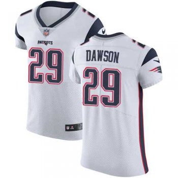 Nike New England Patriots #29 Duke Dawson White Men's Stitched NFL Vapor Untouchable Elite Jersey