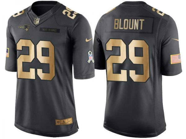 Nike New England Patriots #29 LeGarrette Blount 2016 Christmas Gold Men's NFL Limited Salute to Service Jersey