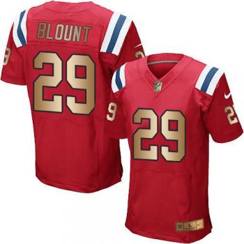 Nike New England Patriots #29 LeGarrette Blount Red Alternate Men's Stitched NFL Elite Gold Jersey