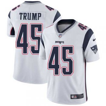 Nike New England Patriots #45 Donald Trump White Men's Stitched NFL Vapor Untouchable Limited Jersey