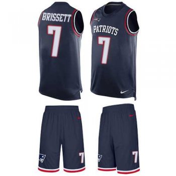 Nike New England Patriots #7 Jacoby Brissett Navy Blue Team Color Men's Stitched NFL Limited Tank Top Suit Jersey