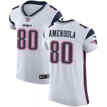 Nike New England Patriots #80 Danny Amendola White Men's Stitched NFL Vapor Untouchable Elite Jersey