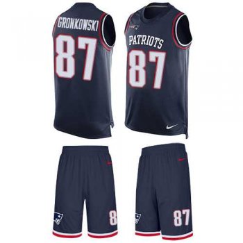 Nike New England Patriots #87 Rob Gronkowski Navy Blue Team Color Men's Stitched NFL Limited Tank Top Suit Jersey