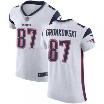 Nike New England Patriots #87 Rob Gronkowski White Men's Stitched NFL Vapor Untouchable Elite Jersey