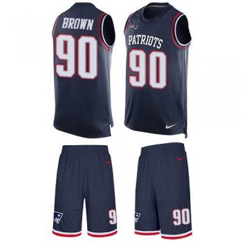 Nike New England Patriots #90 Malcom Brown Navy Blue Team Color Men's Stitched NFL Limited Tank Top Suit Jersey