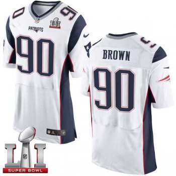 Nike New England Patriots #90 Malcom Brown White Super Bowl LI 51 Men's Stitched NFL New Elite Jersey