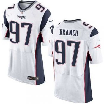 Nike New England Patriots #97 Alan Branch White Men's Stitched NFL Elite Jersey