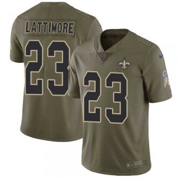 Nike New Orleans Saints #23 Marshon Lattimore Olive Men's Stitched NFL Limited 2017 Salute To Service Jersey