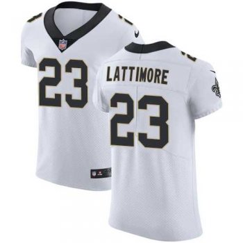 Nike New Orleans Saints #23 Marshon Lattimore White Men's Stitched NFL Vapor Untouchable Elite Jersey