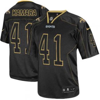 Nike New Orleans Saints #41 Alvin Kamara Lights Out Black Men's Stitched NFL Elite Jersey