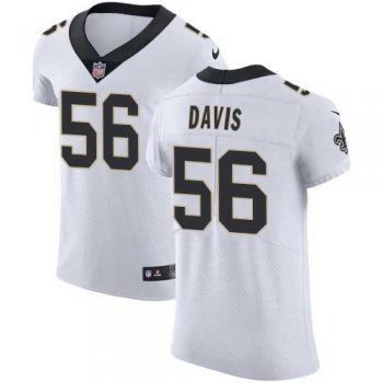 Nike New Orleans Saints #56 DeMario Davis White Men's Stitched NFL Vapor Untouchable Elite Jersey