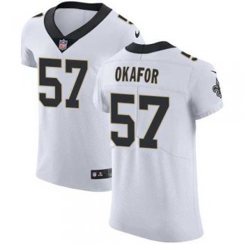 Nike New Orleans Saints #57 Alex Okafor White Men's Stitched NFL Vapor Untouchable Elite Jersey