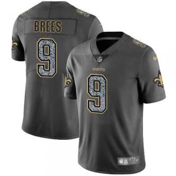 Nike New Orleans Saints #9 Drew Brees Gray Static Men's NFL Vapor Untouchable Limited Jersey