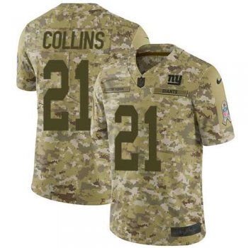 Nike New York Giants #21 Landon Collins Camo Men's Stitched NFL Limited 2018 Salute To Service Jersey