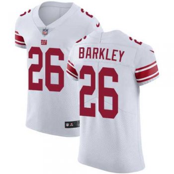 Nike New York Giants #26 Saquon Barkley White Men's Stitched NFL Vapor Untouchable Elite Jersey