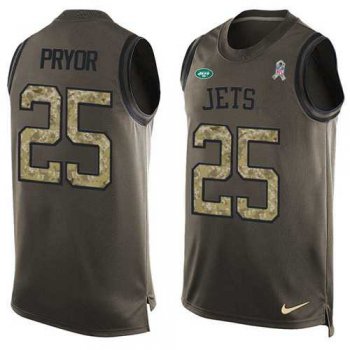 Nike New York Jets #25 Calvin Pryor Green Men's Stitched NFL Limited Salute To Service Tank Top Jersey