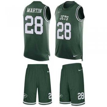 Nike New York Jets #28 Curtis Martin Green Team Color Men's Stitched NFL Limited Tank Top Suit Jersey