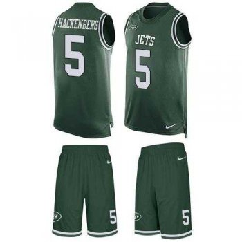 Nike New York Jets #5 Christian Hackenberg Green Team Color Men's Stitched NFL Limited Tank Top Suit Jersey