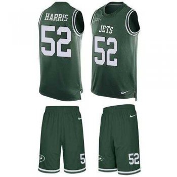 Nike New York Jets #52 David Harris Green Team Color Men's Stitched NFL Limited Tank Top Suit Jersey